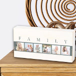 Rustikale FAMILIE 6 Picture Grid Natural Off White Holzkisten Schild<br><div class="desc">Das hölzerne Kastenschild ist personalisiert mit den Fotos Ihrer Familie. Die Fotovorlage ist für Sie ein Set, um 6 Ihrer Lieblingsfotos hinzuzufügen, die in quadratischer Form in einer einfachen, Streifen-Stil, Foto-Collage angezeigt werden. Über Ihren Bildern steht das Wort "FAMILY" in der modernen Typografie. Dieses elegante und stilvolle Sonderstück hat eine...</div>
