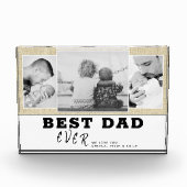 Rustikale Familie Bester Vater Vater 3 Fotoblock (Vorderseite)