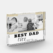 Rustikale Familie Bester Vater Vater 3 Fotoblock (Links)