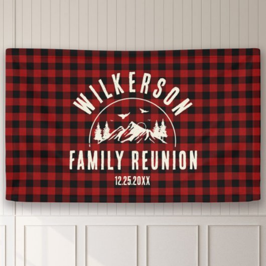 Rustikale Familie Wiedersehen Cabin Retro Rot Kari Banner