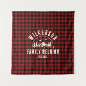 Rustikale Familie Wiedersehen Cabin Retro Rot Kari Wandteppich (Vorderseite)
