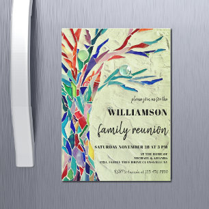 Rustikale Familienbaum Familie Wiedersehen Green Magneteinladung