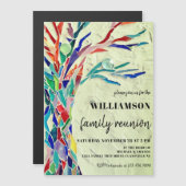 Rustikale Familienbaum Familie Wiedersehen Green Magneteinladung (Vorne/Hinten)