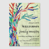 Rustikale Familienbaum Familie Wiedersehen Green Magneteinladung (Vorderseite)