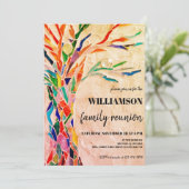 Rustikale Familienbaum-Wiedersehen Einladung (Stehend Vorderseite)