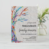 Rustikale Familienbaum-Wiedersehen Einladung (Stehend Vorderseite)