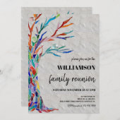 Rustikale Familienbaum-Wiedersehen Einladung (Vorne/Hinten)