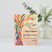 Rustikale Familienbaum-Wiedersehen Einladung Postkarte (Stehend Vorderseite)