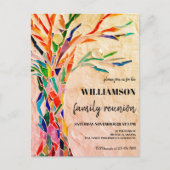 Rustikale Familienbaum-Wiedersehen Einladung Postkarte (Vorderseite)