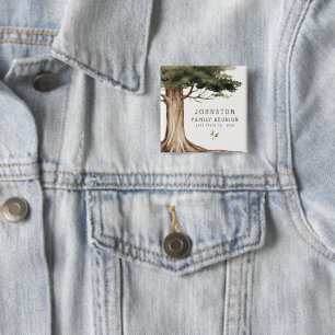 Rustikale Familienbaum Wiedersehen Picnic Vintag Button