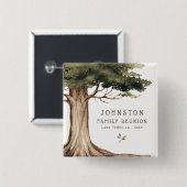 Rustikale Familienbaum Wiedersehen Picnic Vintag Button (Vorne & Hinten)