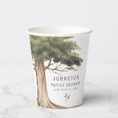 Rustikale Familienbaum Wiedersehen Picnic Vintag Pappbecher (Rückseite)