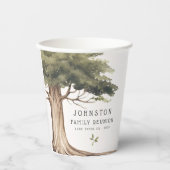 Rustikale Familienbaum Wiedersehen Picnic Vintag Pappbecher (Vorderseite)