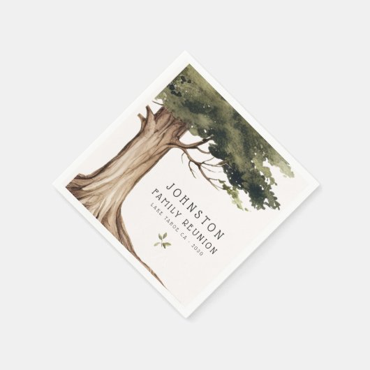 Rustikale Familienbaum Wiedersehen Picnic Vintag Serviette (Ecke)