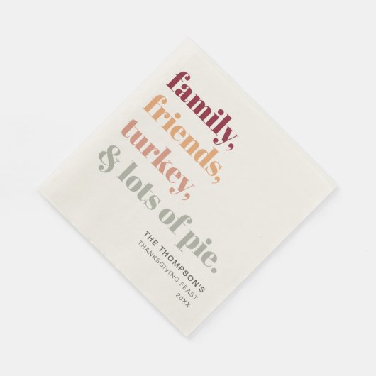 Rustikale Familienfreunde Erntedank Fest Papier Serviette (Ecke)