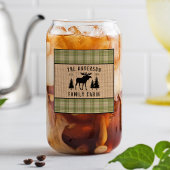 Rustikale Familienhütte Elche Kieferngrün Kariert Dosenglas