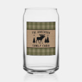 Rustikale Familienhütte Elche Kieferngrün Kariert  Dosenglas (Vorderseite)