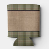 Rustikale Familienhütte Elche Kieferngrün Kariert  Dosenkühler (Rückseite)