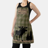 Rustikale Familienhütte Elche Kieferngrün Kariert Schürze (InSitu)