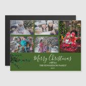 Rustikale Familienkollektion WeihnachtsMagnetkarte Magnetkarte (Vorne/Hinten)