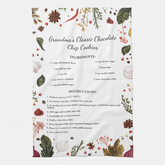 Rustikale Familienrezepte Geschirrtuch (Vertikal)