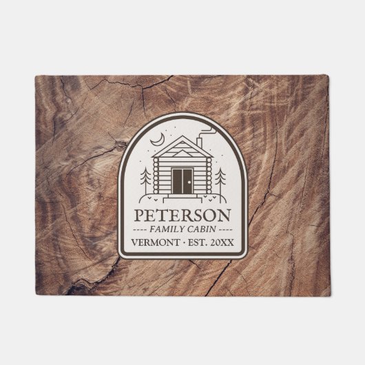 Rustikale Familienschuben Holzdekoration nach Maß Fußmatte (Vorderseite)