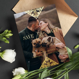 Rustikale Fancy Boho-Spitzen-Effekt Whimsical-Typo Folieneinladung