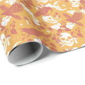 Rustikale Farbe Halloween Muster Wrapping Paper Ro Geschenkpapier (Rolleneckpunkt)