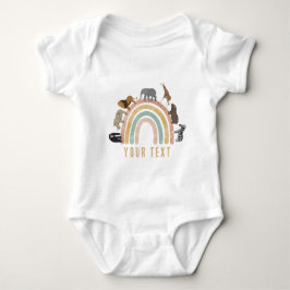 Rustikale Farben Regenbogen-Jungle-Tiere Baby Strampler