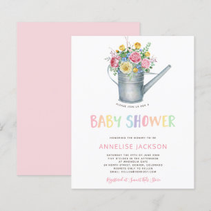 Rustikale farbenfrohe Babyshower-Einladung für Mäd