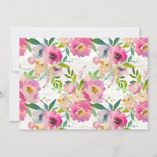 Rustikale farbenfrohe Blumendusche Einladungen (Rückseite)