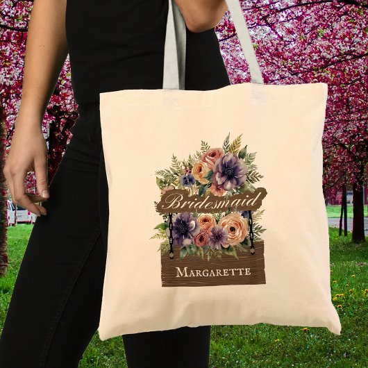 Rustikale farbenfrohe Blumenpracht Geschenk an die Tragetasche