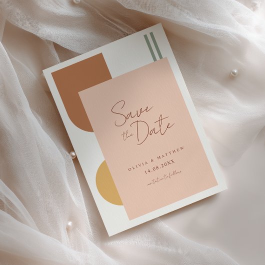 Rustikale farbenfrohe Bögen Korallenrosa Boho-Hoch Save The Date