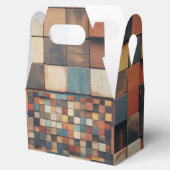 Rustikale farbenfrohe Holzblock-Musteruhr Geschenkschachtel (Geöffnet)