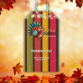 Rustikale, farbenfrohe kleine Türkei Babydusche Geschenkanhänger