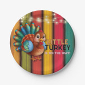 Rustikale, farbenfrohe kleine Türkei Babydusche Pappteller (Vorderseite)