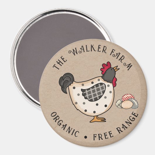 Rustikale farbenfrohe Landwirtschaft Frische Eier Magnet (Vorderseite/Rückseite)