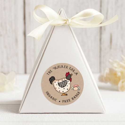 Rustikale farbenfrohe Landwirtschaft Frische Eier Runder Aufkleber