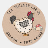 Rustikale farbenfrohe Landwirtschaft Frische Eier Runder Aufkleber (Vorderseite)