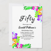 Rustikale farbenfrohe Rose Sommerblütenfest 50. Ge Einladung (Vorderseite)