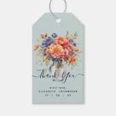 Rustikale farbenfrohe Wildblumen Mason Jar Vielen Geschenkanhänger (Vorderseite)