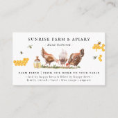 Rustikale Farm & Apiary | Eier und Honig Visitenkarte (Vorderseite)