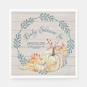 Rustikale Farm Fall Wreath n Pumpkin Baby Dusche Serviette