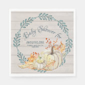 Rustikale Farm Fall Wreath n Pumpkin Baby Shower Serviette (Vorderseite)