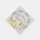 Rustikale Farm Fall Wreath n Pumpkin Baby Shower Serviette (Ecke)