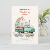 Rustikale Farm Friendsgiving Erntedank Dinner Einladung (Stehend Vorderseite)