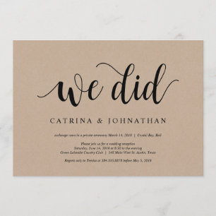 Rustikale Farm Kraft, schwarze Schrift, Hochzeit E Einladung