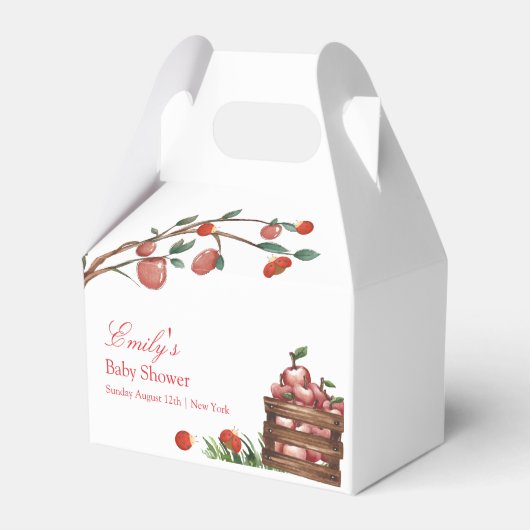 Rustikale Farm Ladybug Apple Girl Babydusche Geschenkschachtel (Vorderseite)