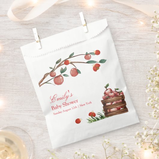 Rustikale Farm Ladybug Apple Girl Babydusche Geschenktütchen (Ausgeschnitten)