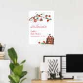 Rustikale Farm Ladybug Apple Girl Babydusche Willk Poster (Heimbüro)